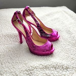 Brand New Hot Pink/Silver Interchangeable/Color Changing Sequin Color Heels